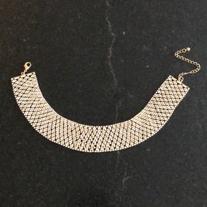 Rhinestone reversible choker necklace
